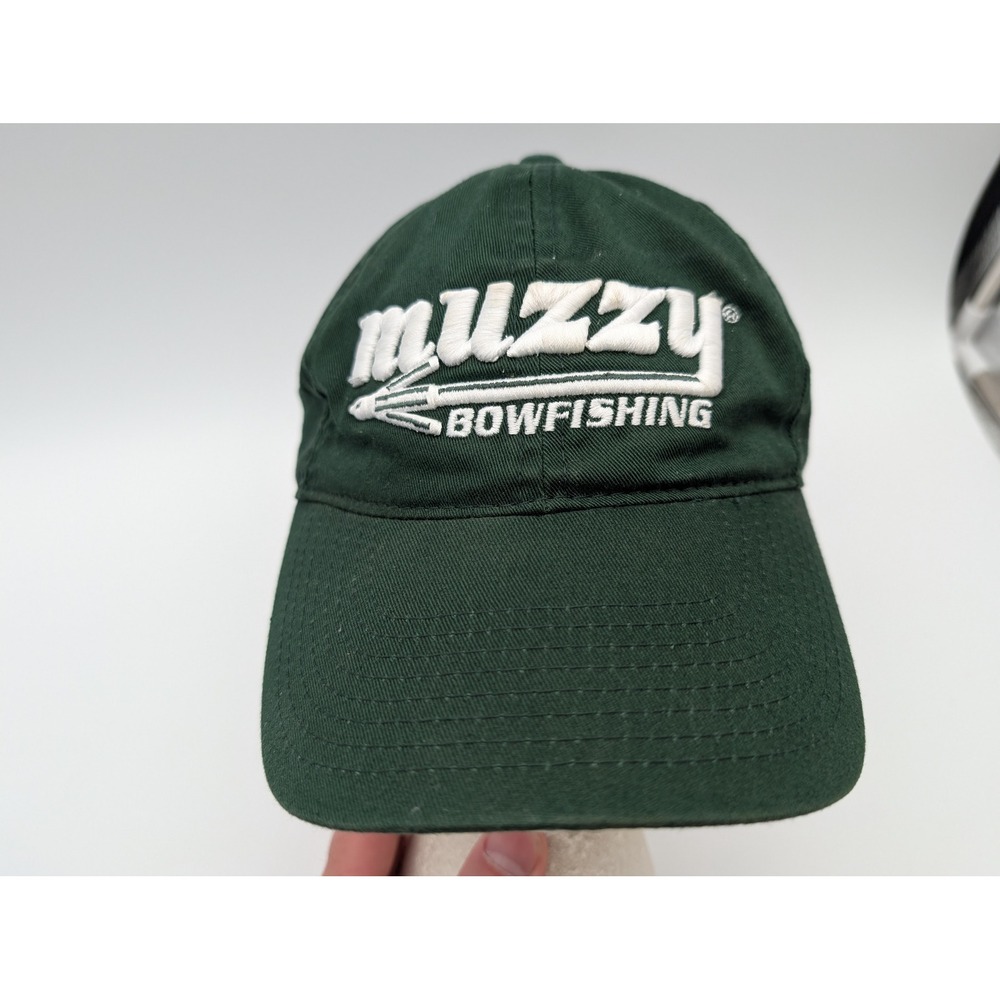 Muzzy Bowfishing Hat Mens Forest Green Adjustable Outdoor Cap Embroidered Logo